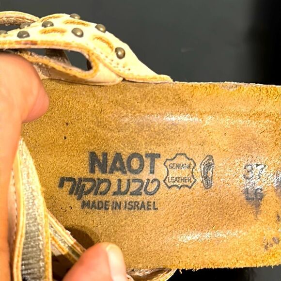 Naot Heeled Studded Leather Straps Sandals Sz 37 - Picture 6 of 11